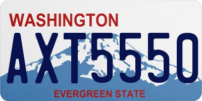 WA license plate AXT5550