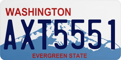 WA license plate AXT5551