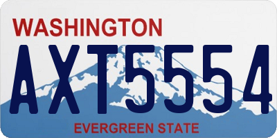 WA license plate AXT5554