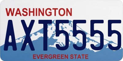 WA license plate AXT5555
