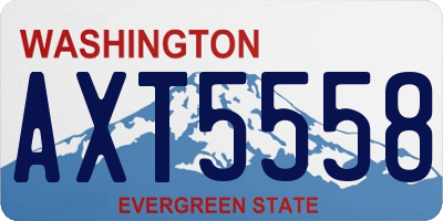 WA license plate AXT5558