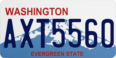 WA license plate AXT5560