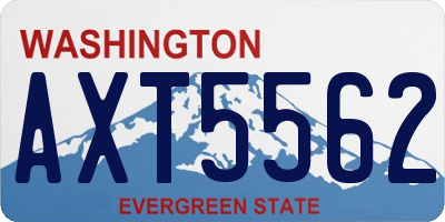 WA license plate AXT5562