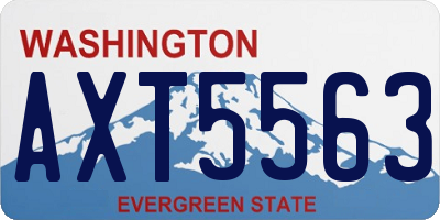 WA license plate AXT5563