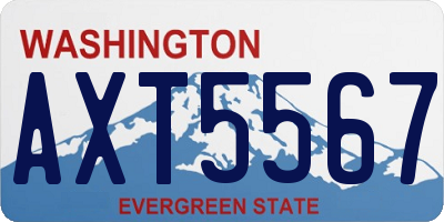 WA license plate AXT5567