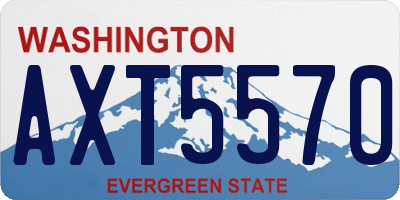 WA license plate AXT5570