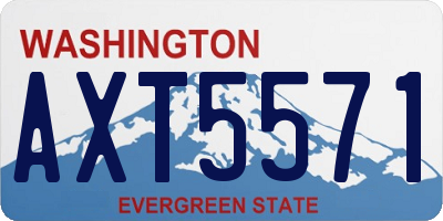 WA license plate AXT5571