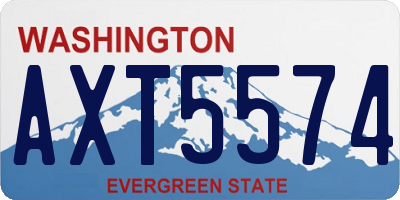 WA license plate AXT5574