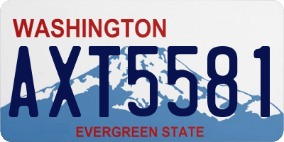 WA license plate AXT5581