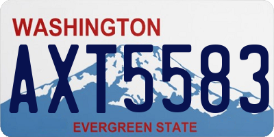 WA license plate AXT5583
