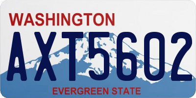 WA license plate AXT5602