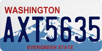 WA license plate AXT5635