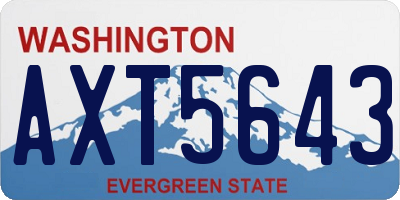 WA license plate AXT5643
