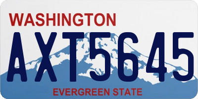 WA license plate AXT5645