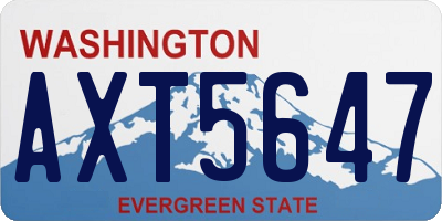 WA license plate AXT5647