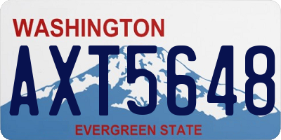 WA license plate AXT5648