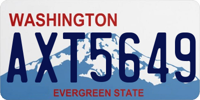 WA license plate AXT5649