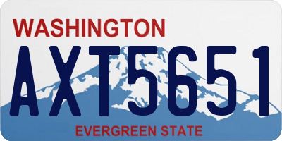 WA license plate AXT5651