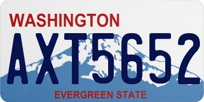 WA license plate AXT5652
