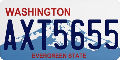 WA license plate AXT5655