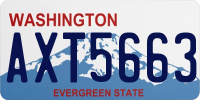 WA license plate AXT5663