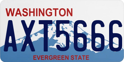 WA license plate AXT5666