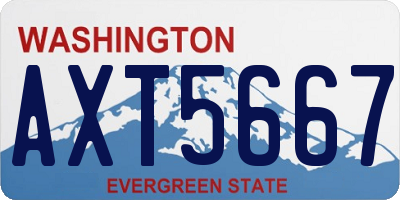 WA license plate AXT5667