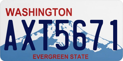 WA license plate AXT5671