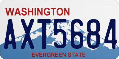 WA license plate AXT5684