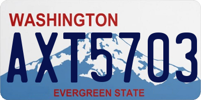 WA license plate AXT5703