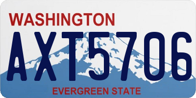 WA license plate AXT5706