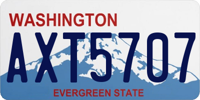 WA license plate AXT5707