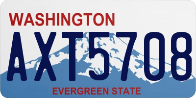 WA license plate AXT5708