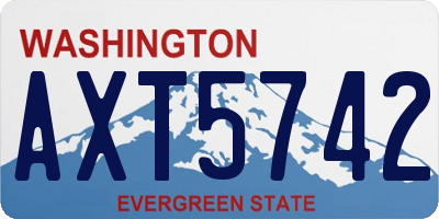 WA license plate AXT5742