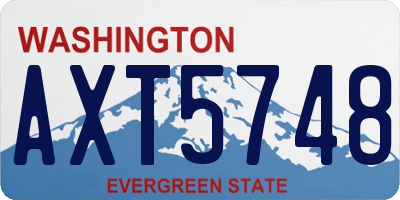 WA license plate AXT5748