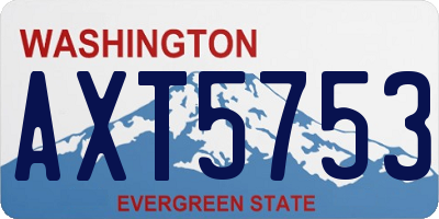 WA license plate AXT5753