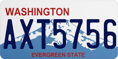 WA license plate AXT5756