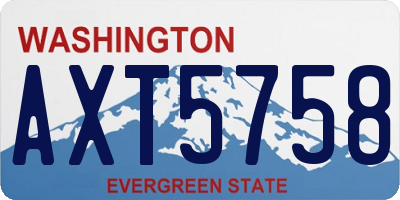 WA license plate AXT5758