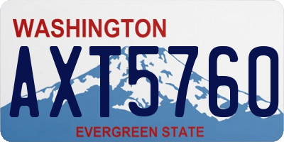 WA license plate AXT5760