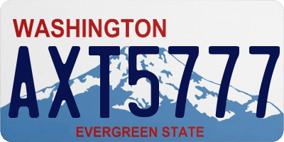 WA license plate AXT5777