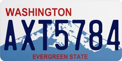 WA license plate AXT5784