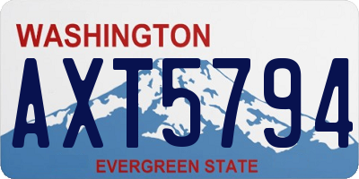 WA license plate AXT5794