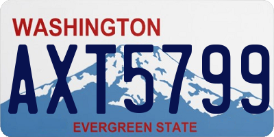 WA license plate AXT5799