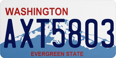 WA license plate AXT5803