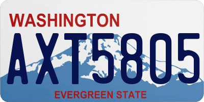 WA license plate AXT5805
