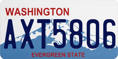 WA license plate AXT5806