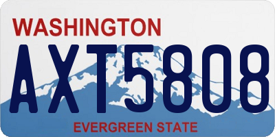 WA license plate AXT5808