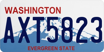 WA license plate AXT5823