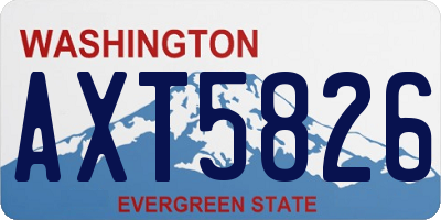WA license plate AXT5826