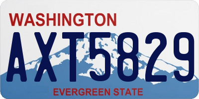 WA license plate AXT5829